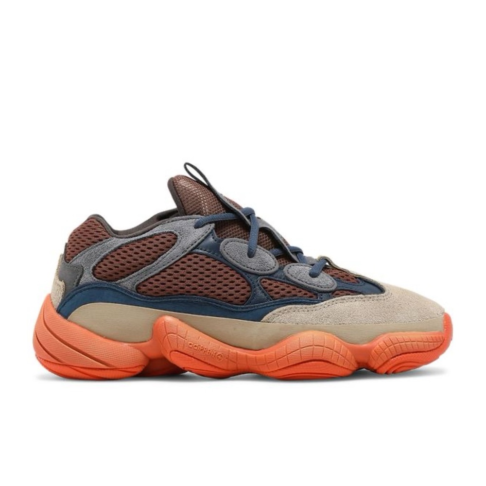 adidas YEEZY 500 Enflame Men's Sneakers in Brown, Blue, and Orange